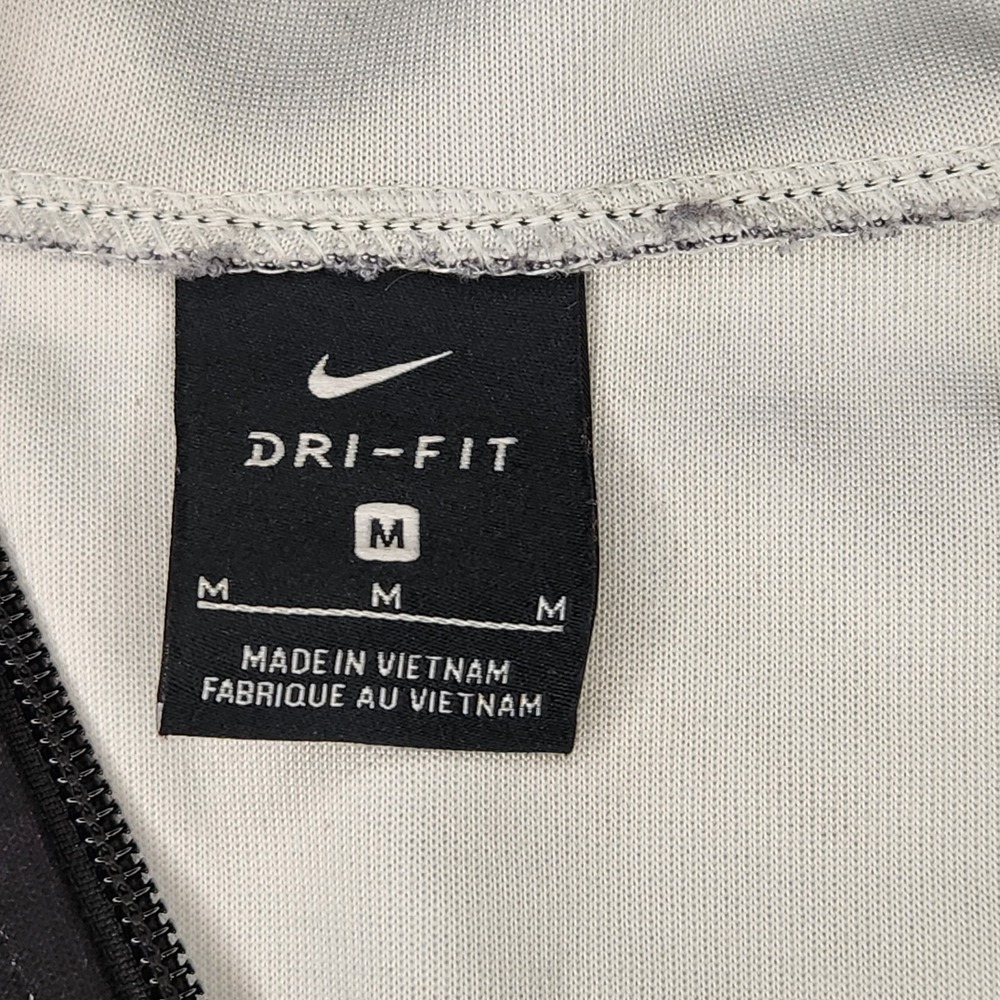 NIKE Hoodie Track Jacket Mens Medium Black Gray Dri-FIT Full Zip Marble Smokey - Picture 7 of 8